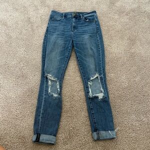 Abercrombie & Fitch Dark Blue Ripped Skinny Jeans